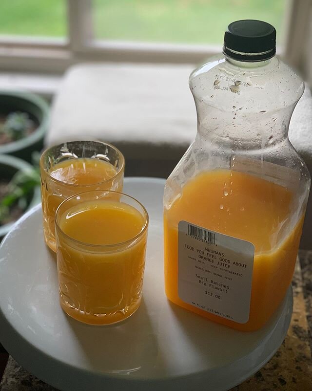 @wegmans fresh squeezed OJ is amazing. I am not a fan of processed juice and finally found an orange juice I am willing to buy. The shelf life is not as long, but you can taste the difference🍊