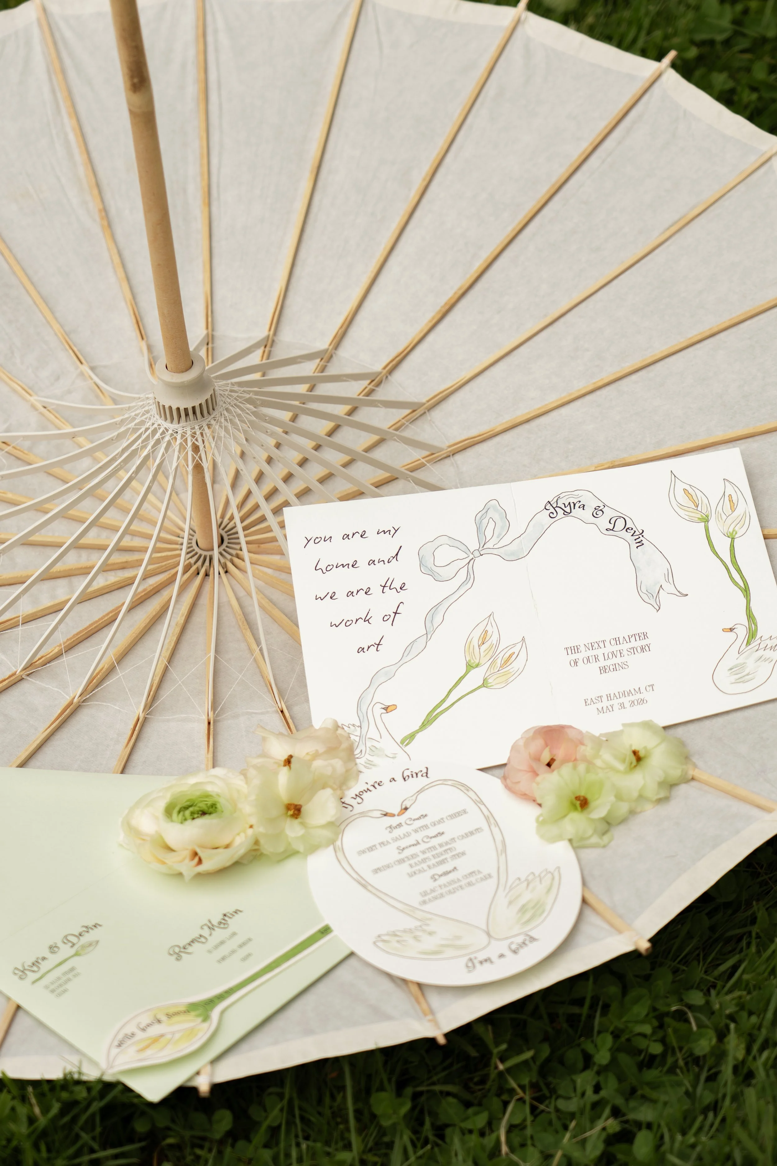 Romantic Wedding Stationery Suite inspired by a love of literature, orchids & The Notebook | Photo by Alessandra Collins Photography