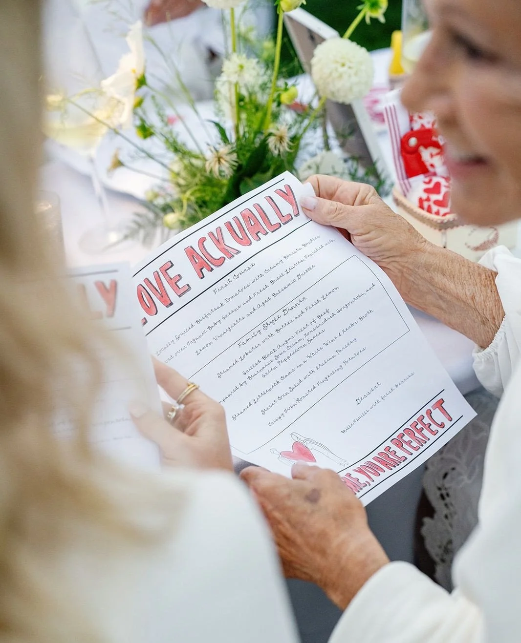 Dinner menus make great conversation when they weave playful illustrations with heartfelt storytelling.⁠
⁠
This menu had the couple's love story tied into it, so each guest could sit and savor their story while waiting to be served. Suddenly a piece 