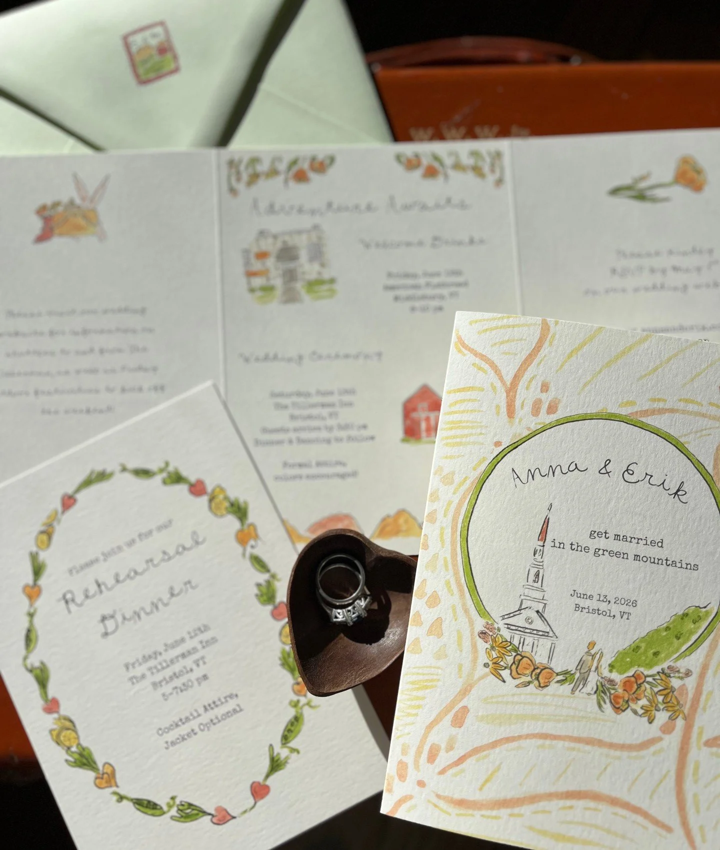 Your stationery sets the tone - not just for your guests, but also for you 🧡⁠
⁠
Weaving personal elements of your story the whole way through sets the tone for creating the kind of wedding I know you've been dreaming about - one that actually feels 
