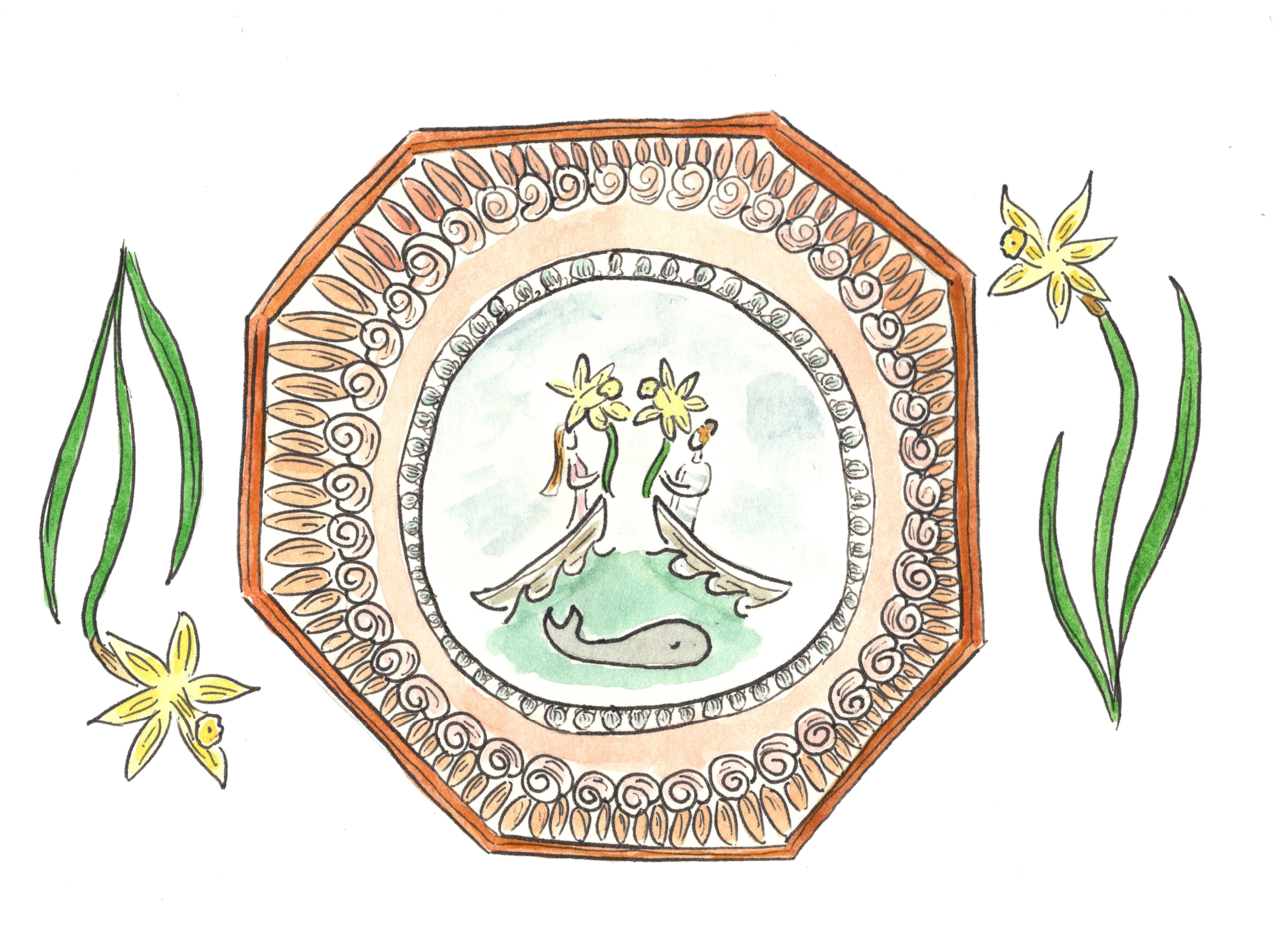 Nantucket inspired daffodil whale sailor's valentine.png