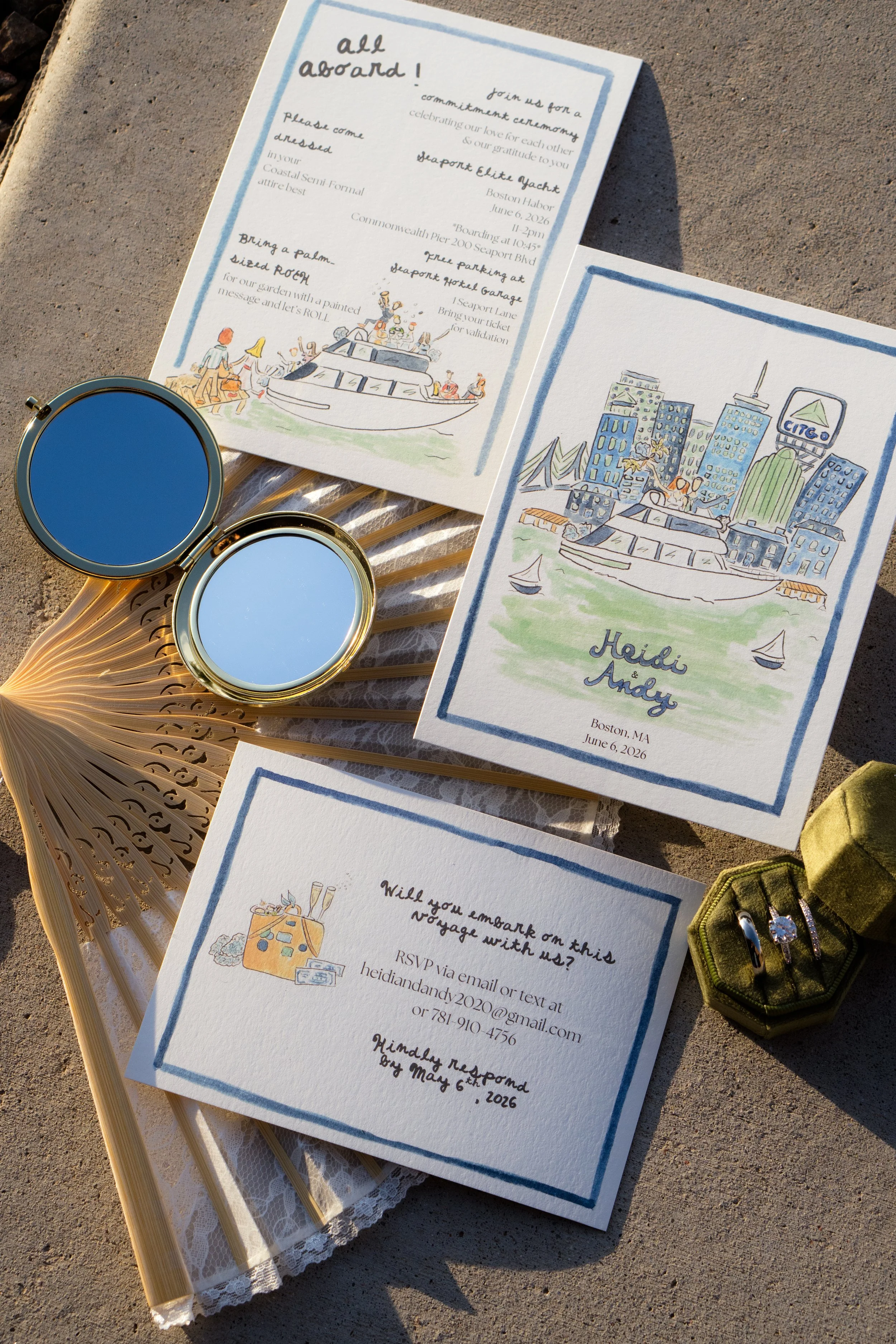 Boston Harbor Wedding Invitations | Photo by Breea K Photo 