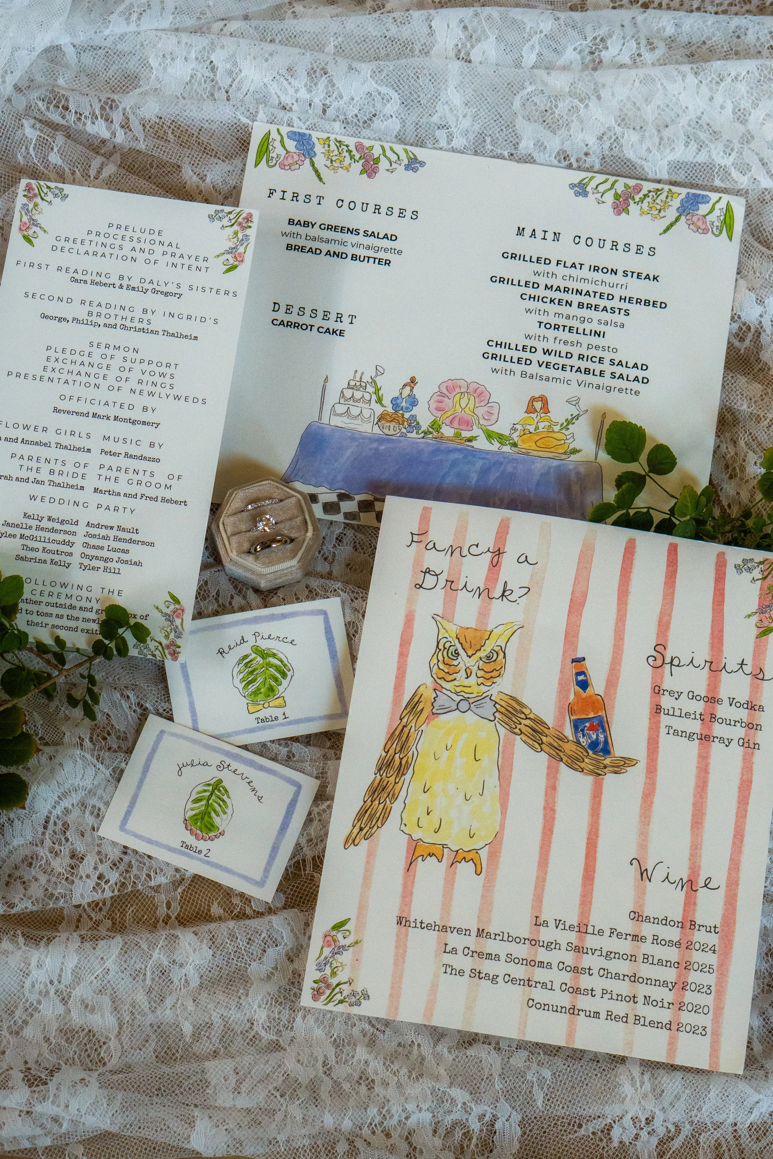 Floral Stationery for Black Tie Wedding | Photo by Breea K Photo