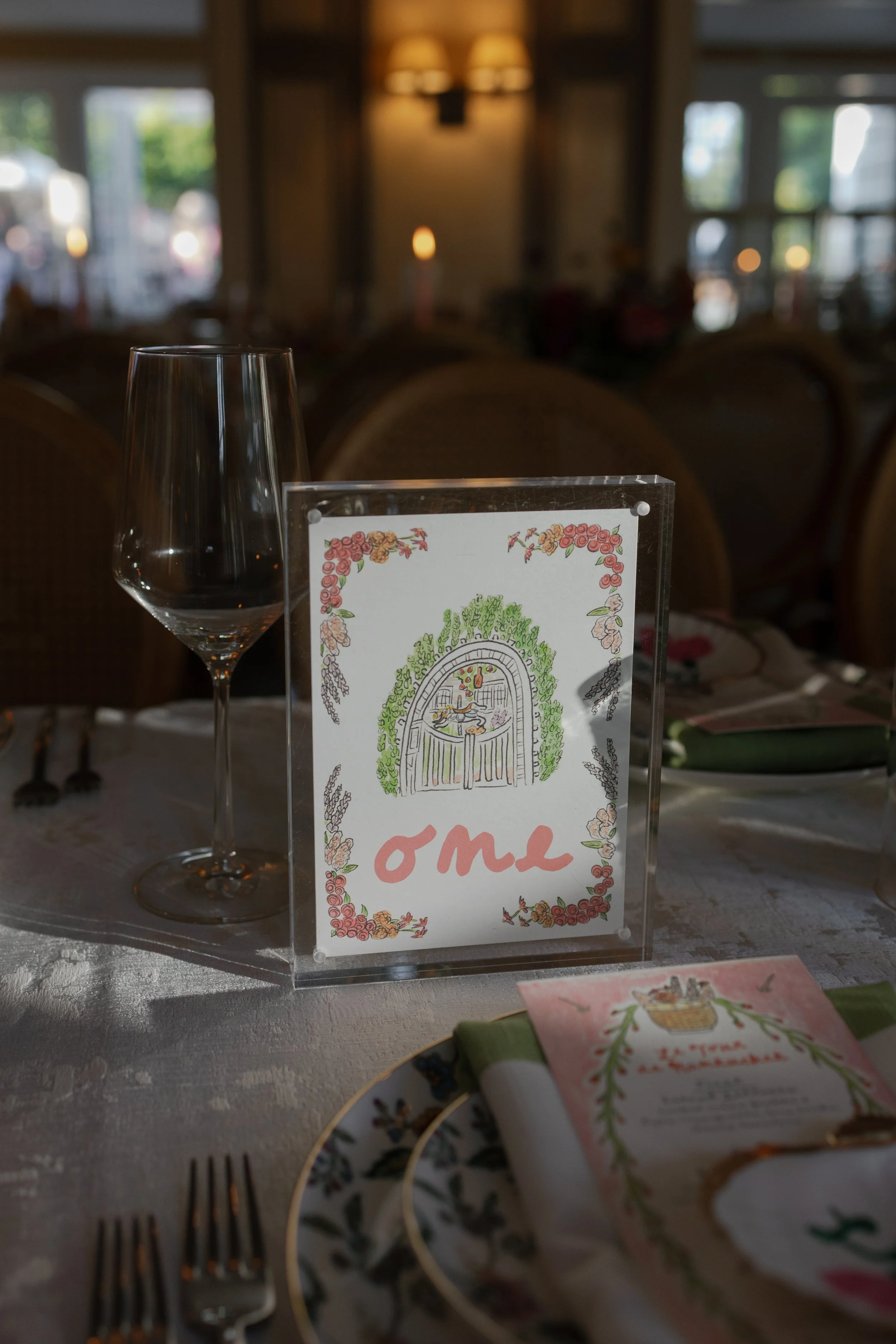 Floral Place Card for Sconset Wedding | Photo by Halle Morgan Wed