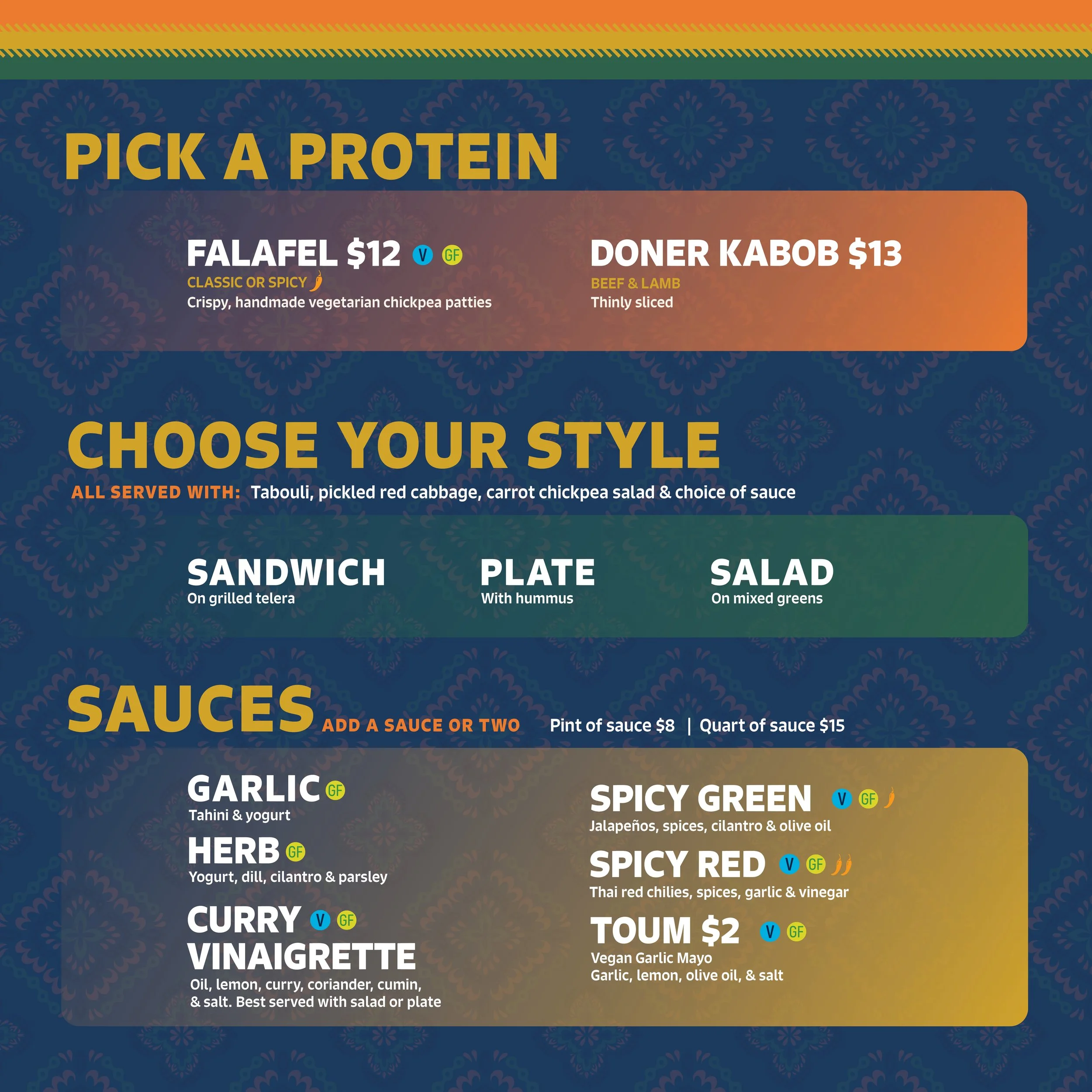 Ramsterdam Menu Amsterdam Falafel & Kabob
