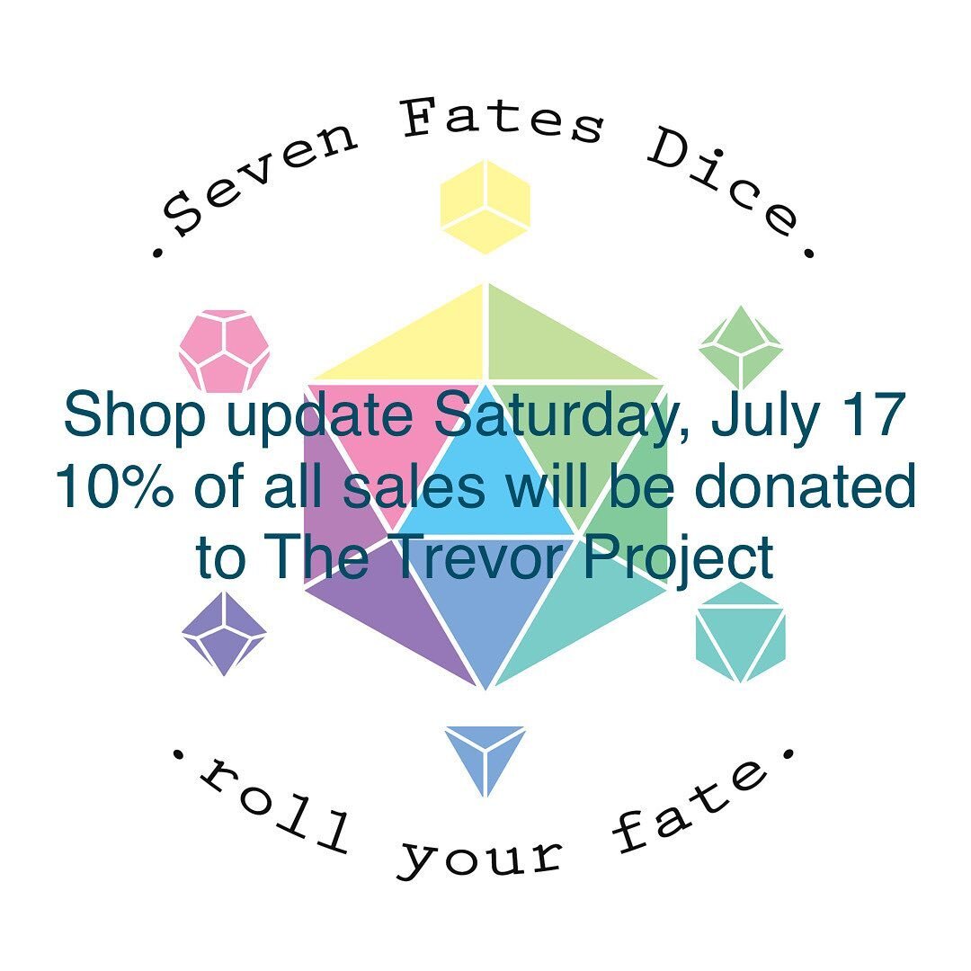 Shop update Saturday, June 17th! 10% of sales will be donated to The Trevor Project. 

Keep an eye on my stories for a countdown and set previews coming up.