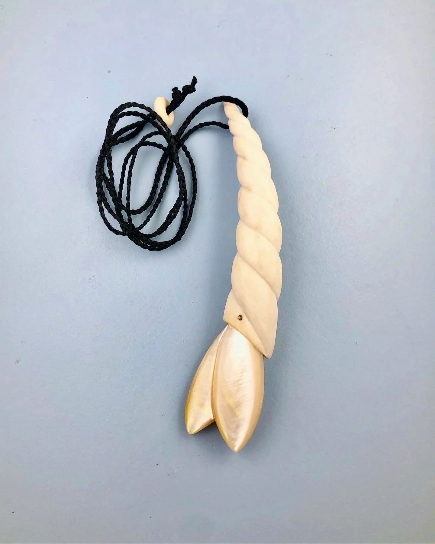 Mother Of Pearl & Antler Flower Bud Pendant