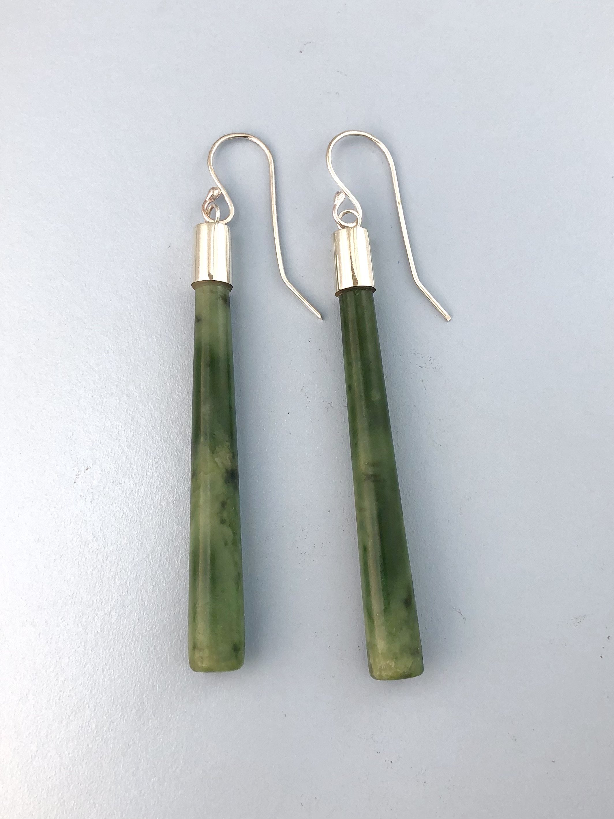 Long pounamu earrings
