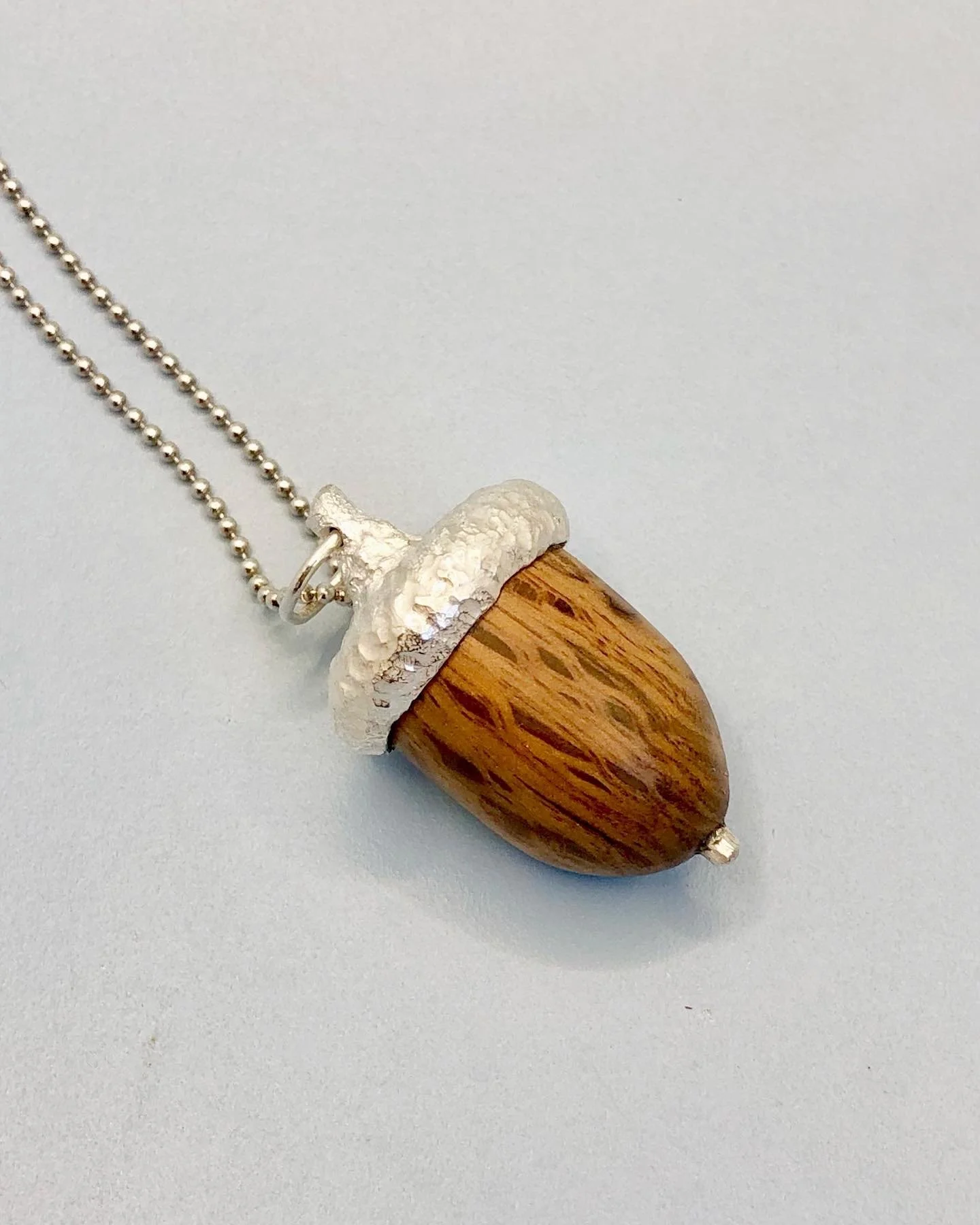 Sterling Silver & Oak Acorn Pendant