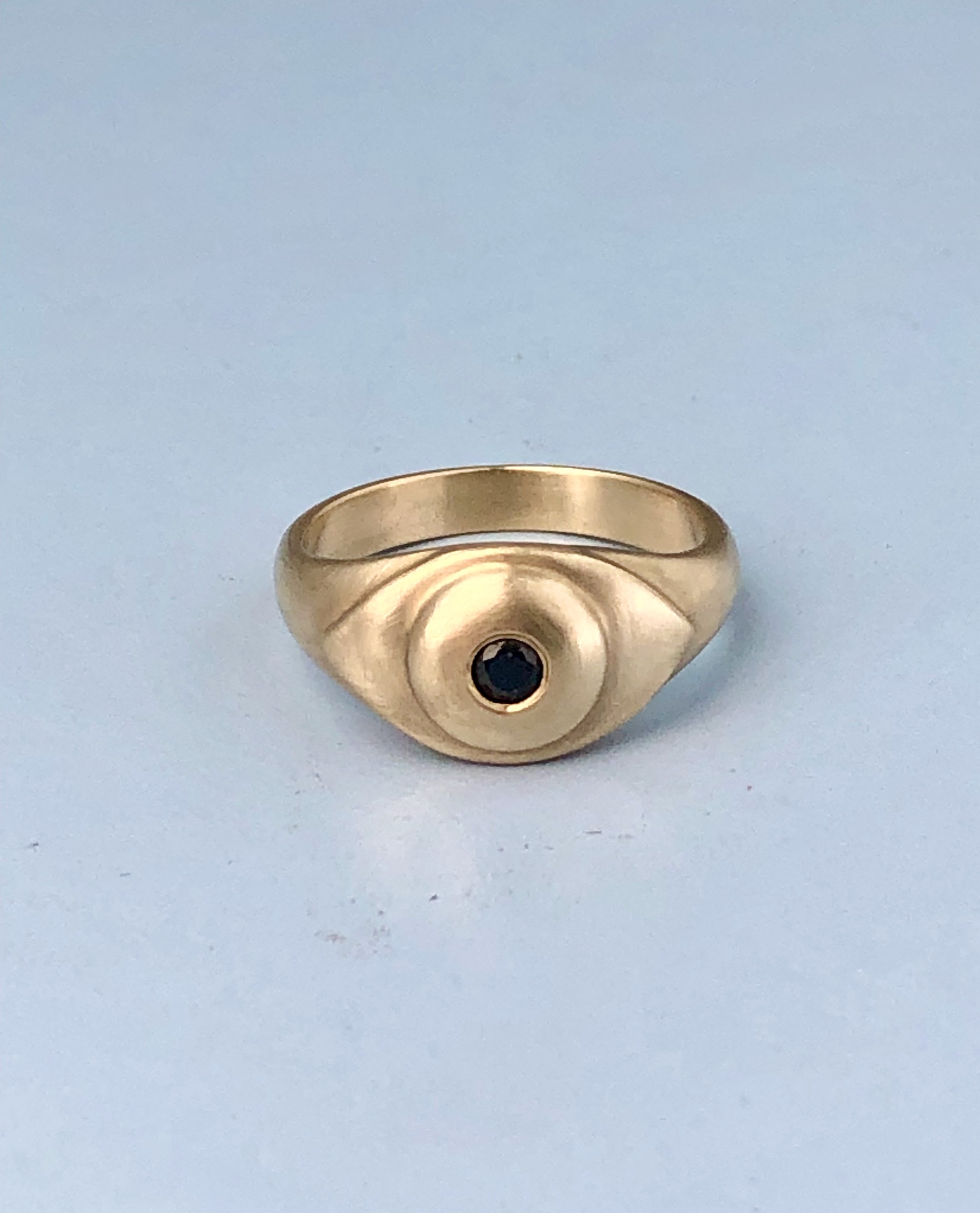9k Yellow Gold Eye Of God Signet Ring