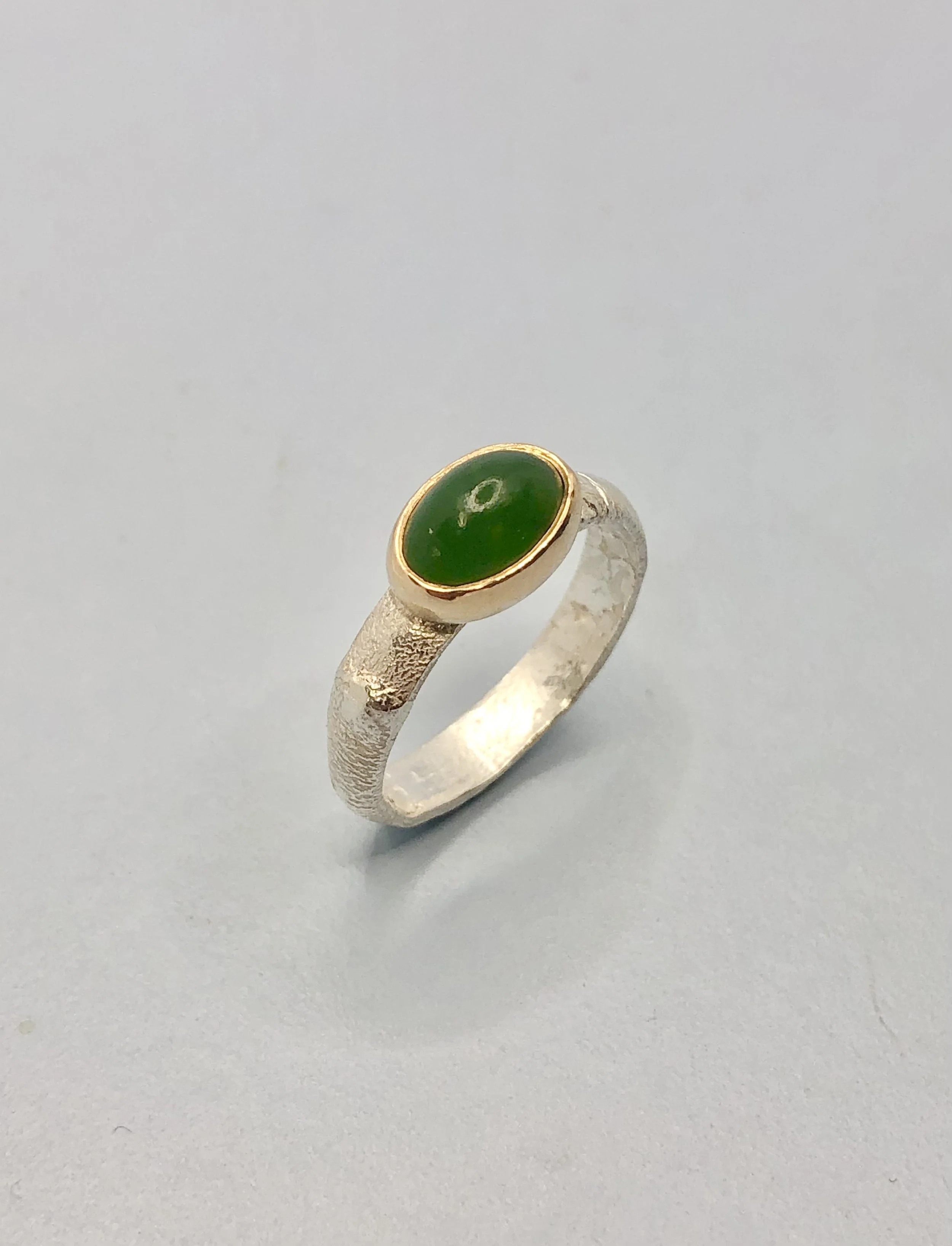 Pounamu Gold & Silver Ring.