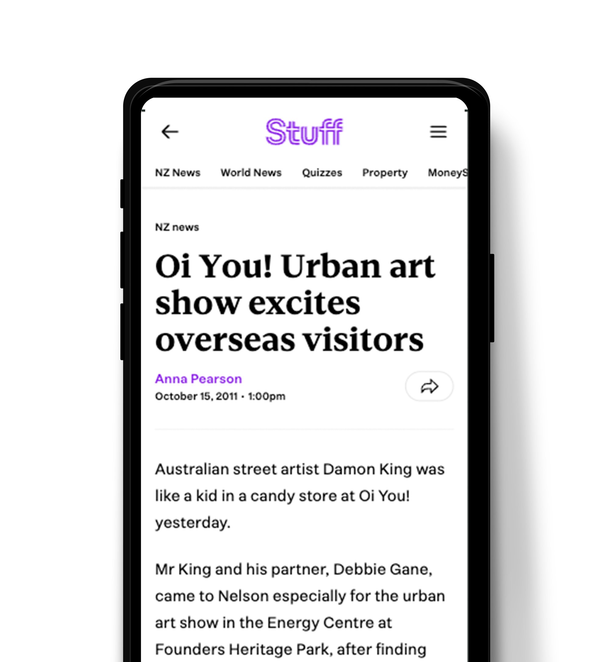 Gaining media coverage for the Oi YOU! street art festival.