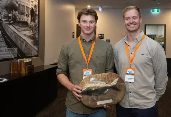Publik consultant Claire facilitates the 'Sunderland Marine Young Fisher of the Year Award' for the NZ Fish Fed each year, from trophy design to front page news.