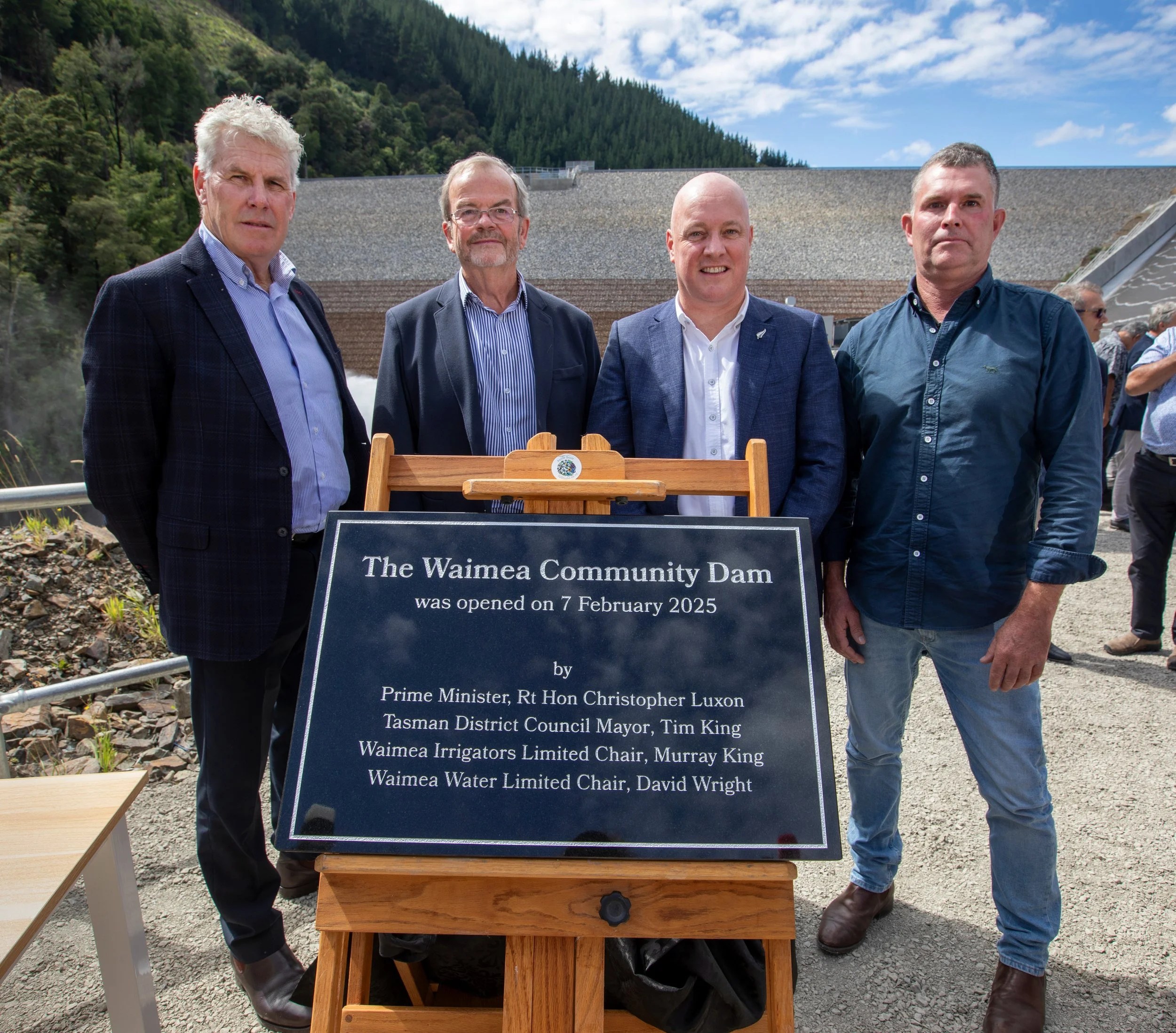 The official opening of the Waimea Community Dam, where Publik primarily assisted with media, directing the official photographer and liaised with the Prime Minister's press team.