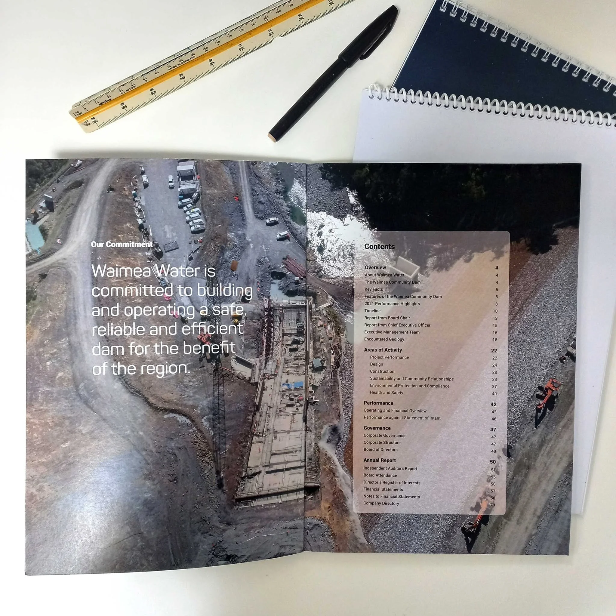 One of the Waimea Water Ltd Annual Reports, written and produced by Publik. 