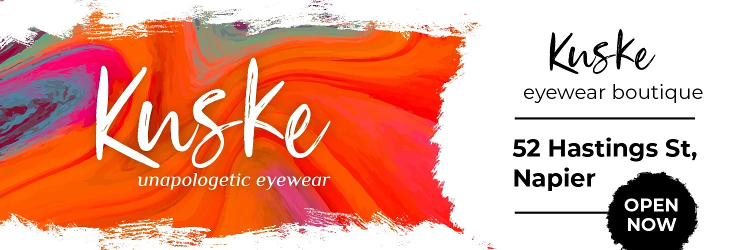 Billboards and collateral created for the launch of the Kuske eyewear store in Napier. 