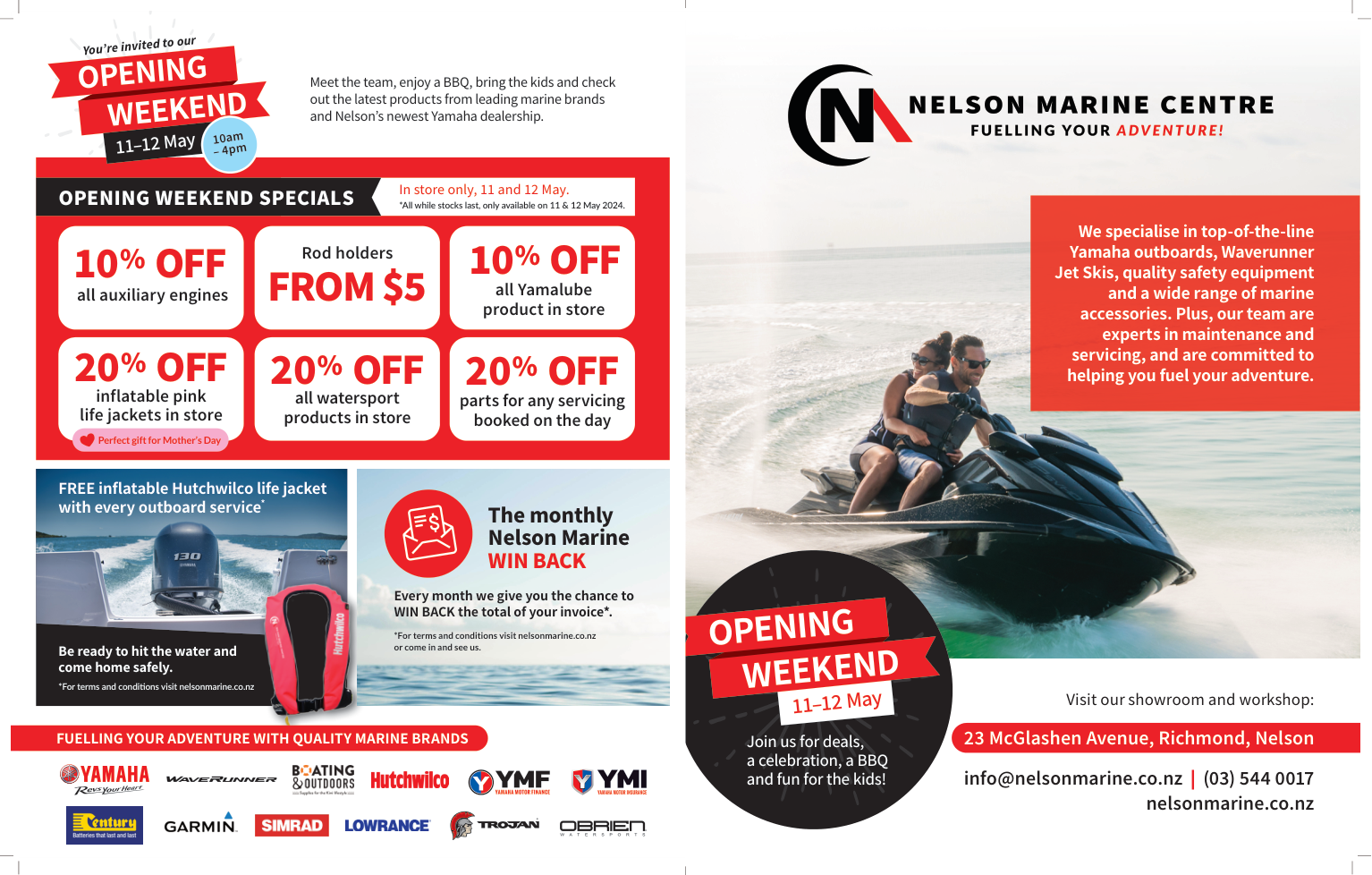 Front page wrap for opening weekend of the Nelson Marine Centre.