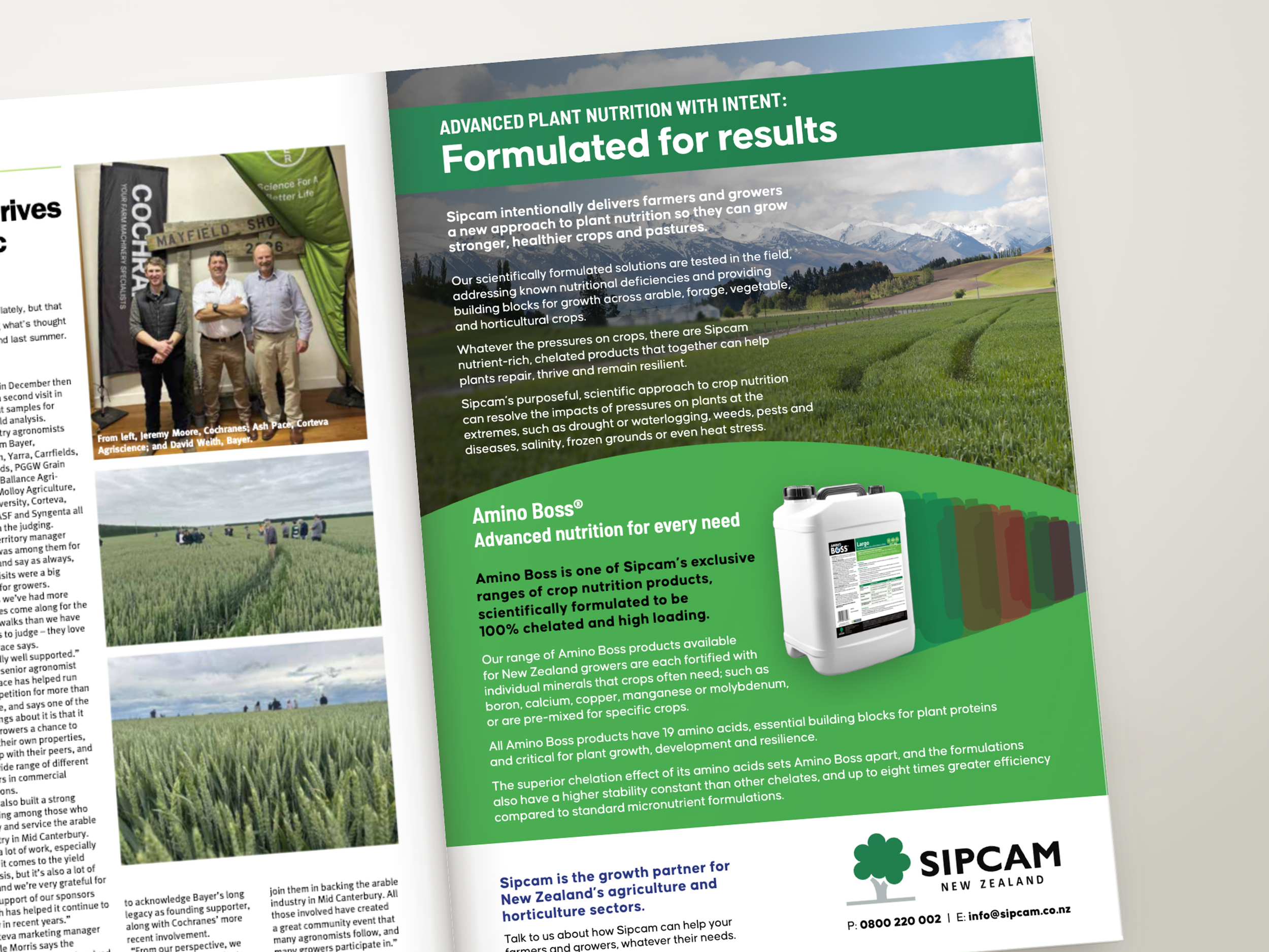 When we design advertising for Sipcam we showcase a product while explaining the science behind it.