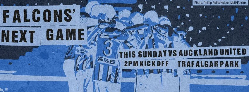 Online promotional image for one of the Nelson Marlborough Falcons games. 