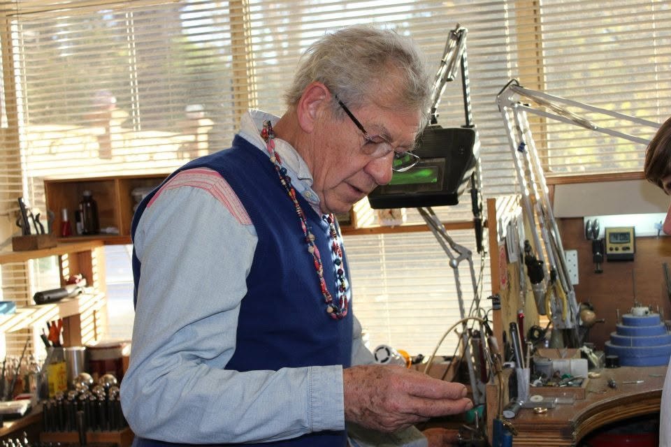 A highlight - arranging visit to the Jens Hansen studio by Sir Ian McKellen's, who got to engrave his own ring.