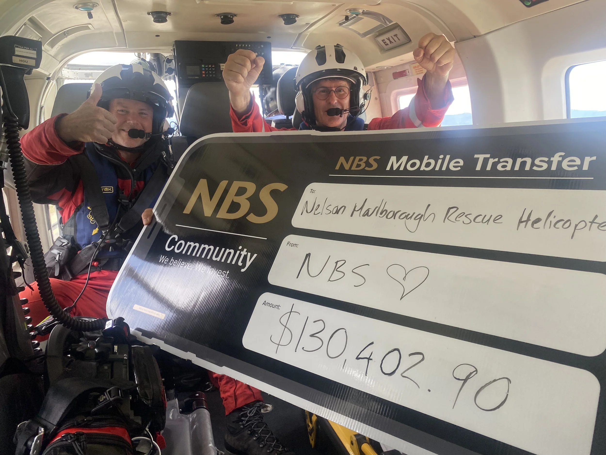 Celebrating the success of one of the many successful NBS Rescue Helicopter Appeals. 