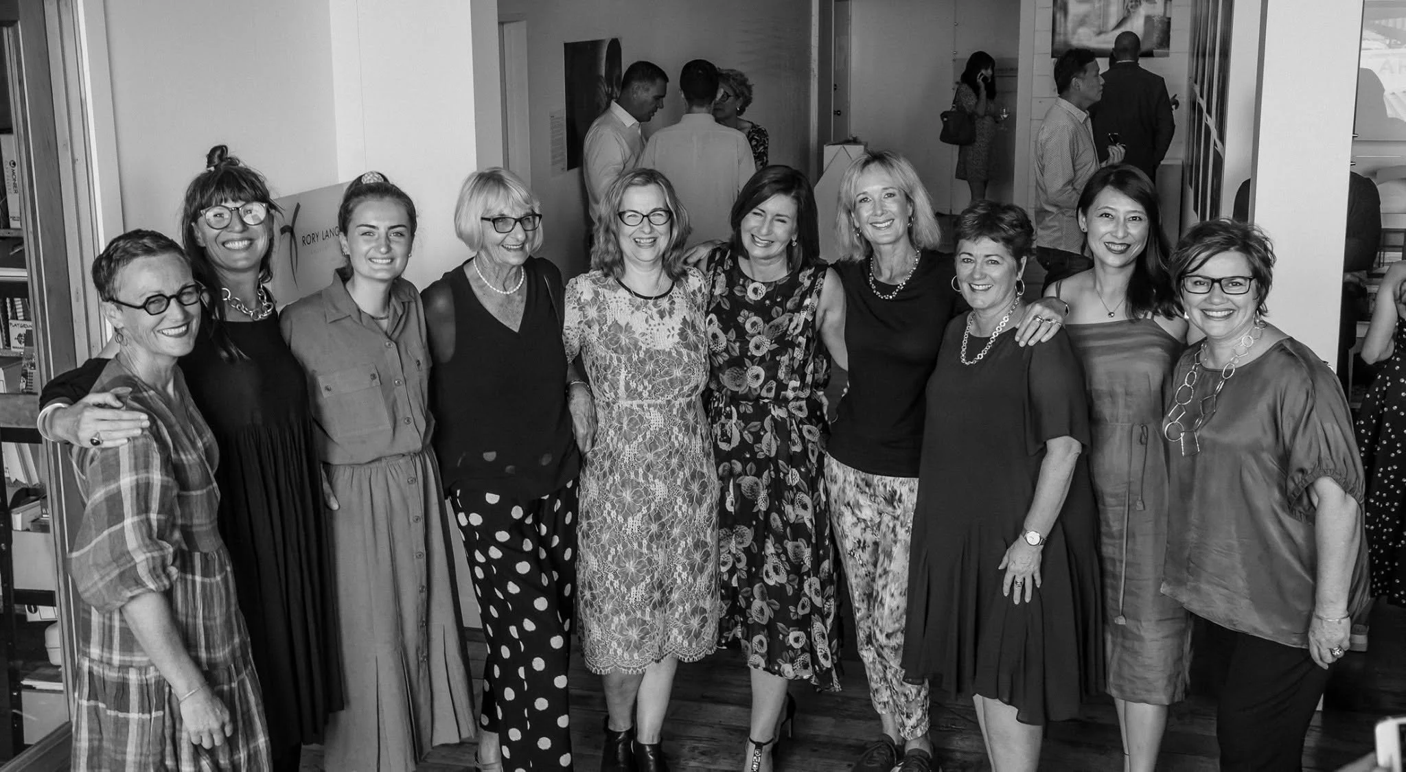 The Jens Hansen women at the 'My Jens Hansen' photo exhibition party in Nelson.