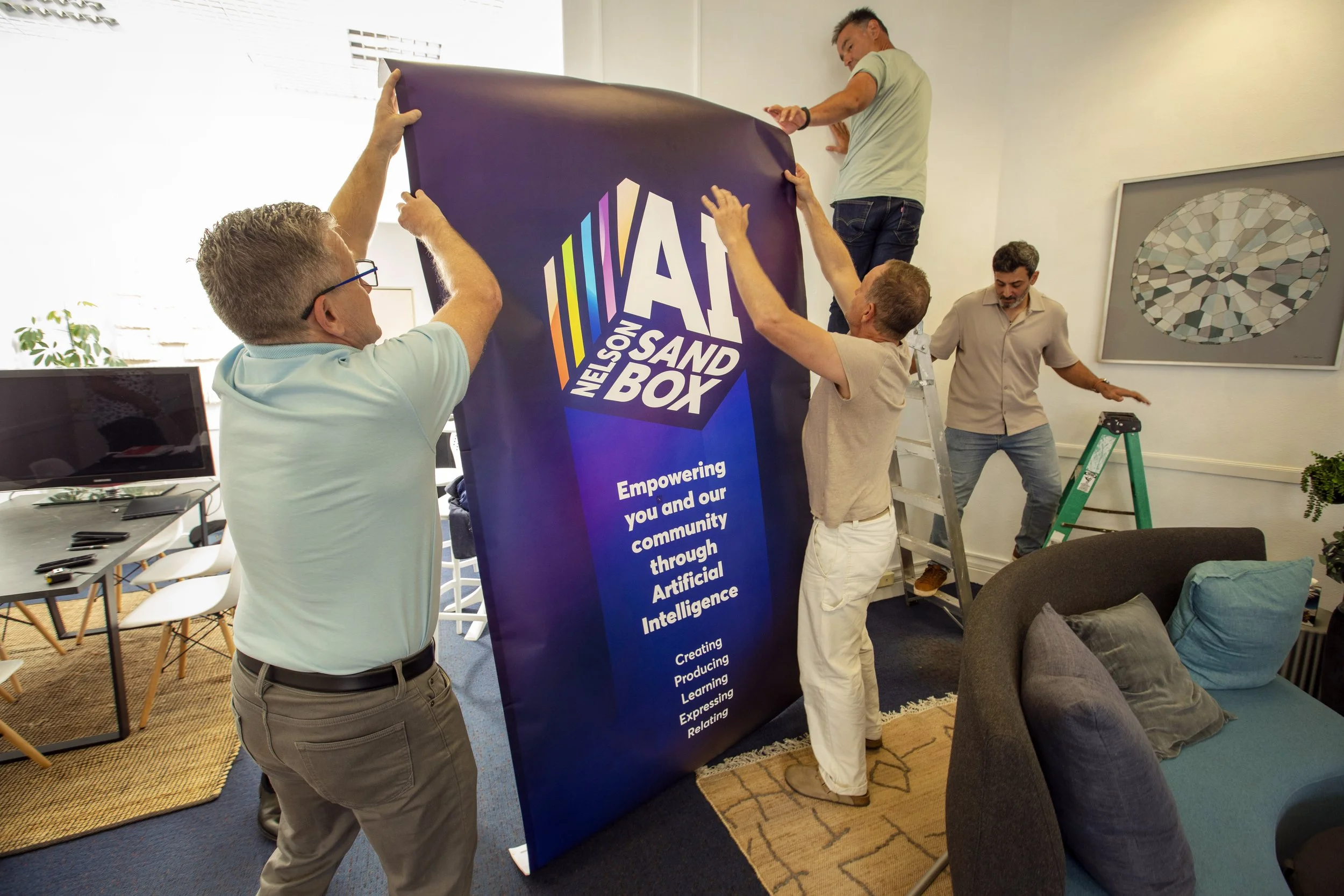 We were proud to support the innovative AI Sandbox in Nelson from it's earliest days as a 'pop-up' to a well-known provider of free advice and affordable training.