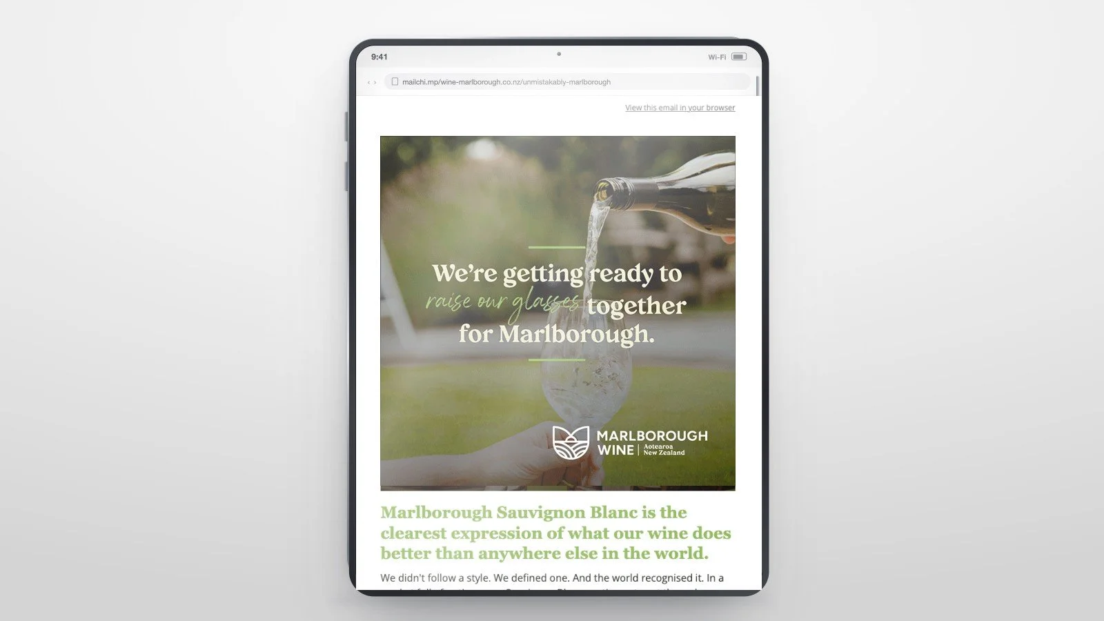 Connecting industry with a newsletter for Marlborough Wine's 'Unmistakably Marlborough' campaign. Each newsletter featured something new – from media training webinar events, to social media campaign templates and graphics. 
