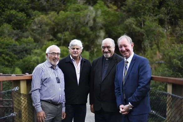 The 2020 new bridge blessing at the Brook Waimārama Sanctuary. 