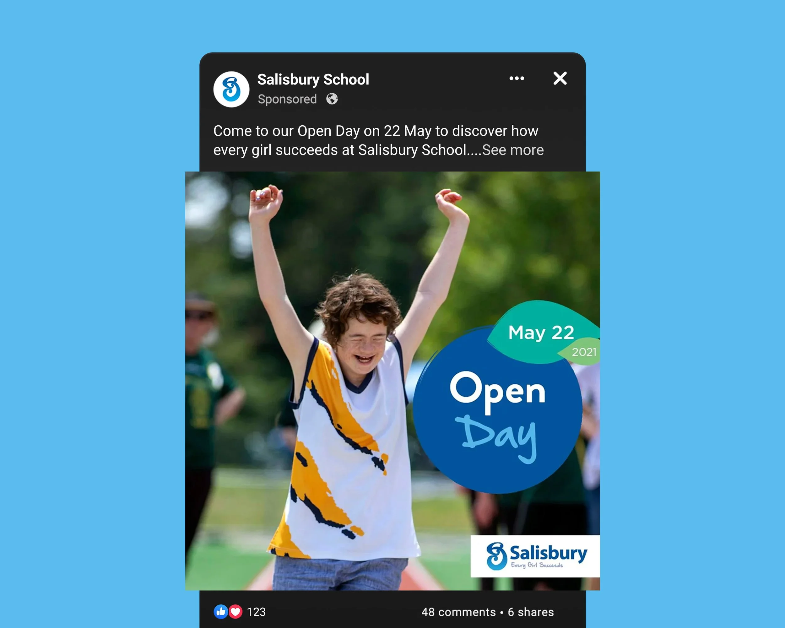 Inviting families to check out Salisbury School for their daughter. 