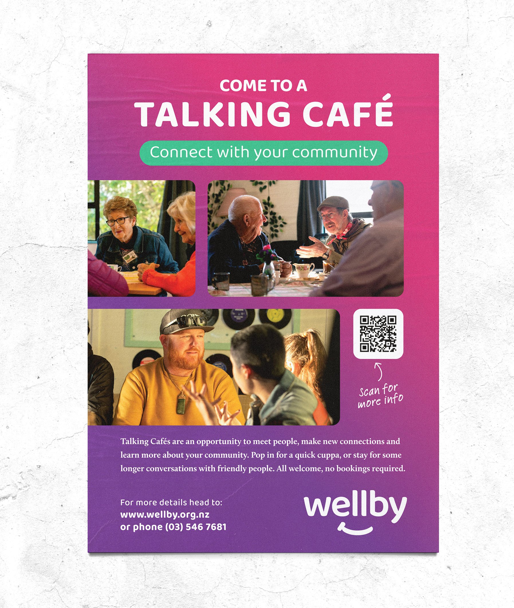 We supported Age Concern to create a brand and collateral range for their new Wellby service, still going strong today.