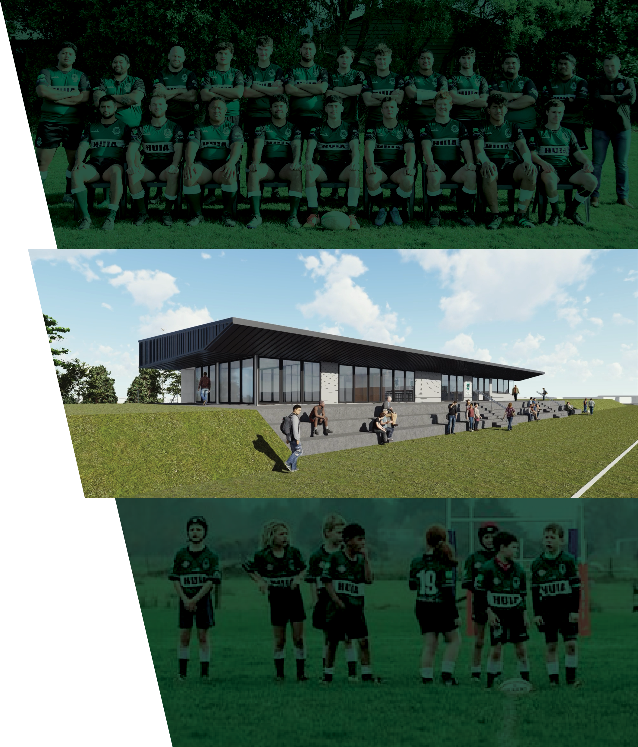 Huia Rugby Club collateral for its club rooms fundraising campaign. 
