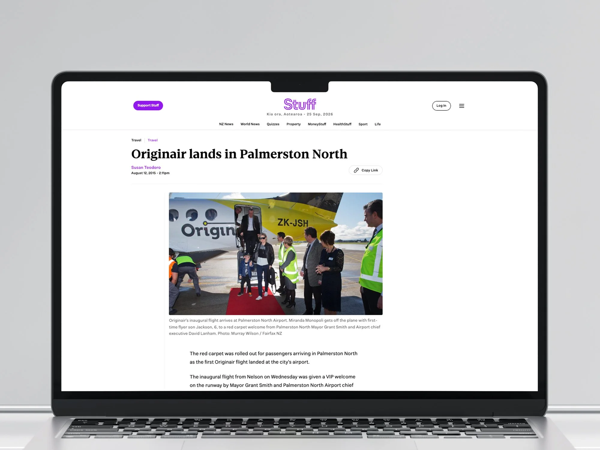 Achieving positive media coverage for the launch of Originair's new leg from Nelson to Palmerston North, with events held in both Nelson and Palmerston North.