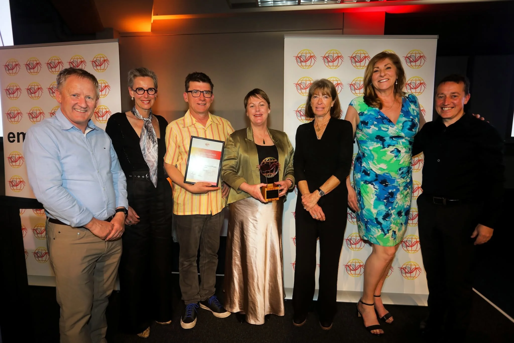 The Marlborough District Council, Publik and Stantec team accepting the Community Engagement category award at the Emergency Media and Public Affairs (EMPA) in 2023.