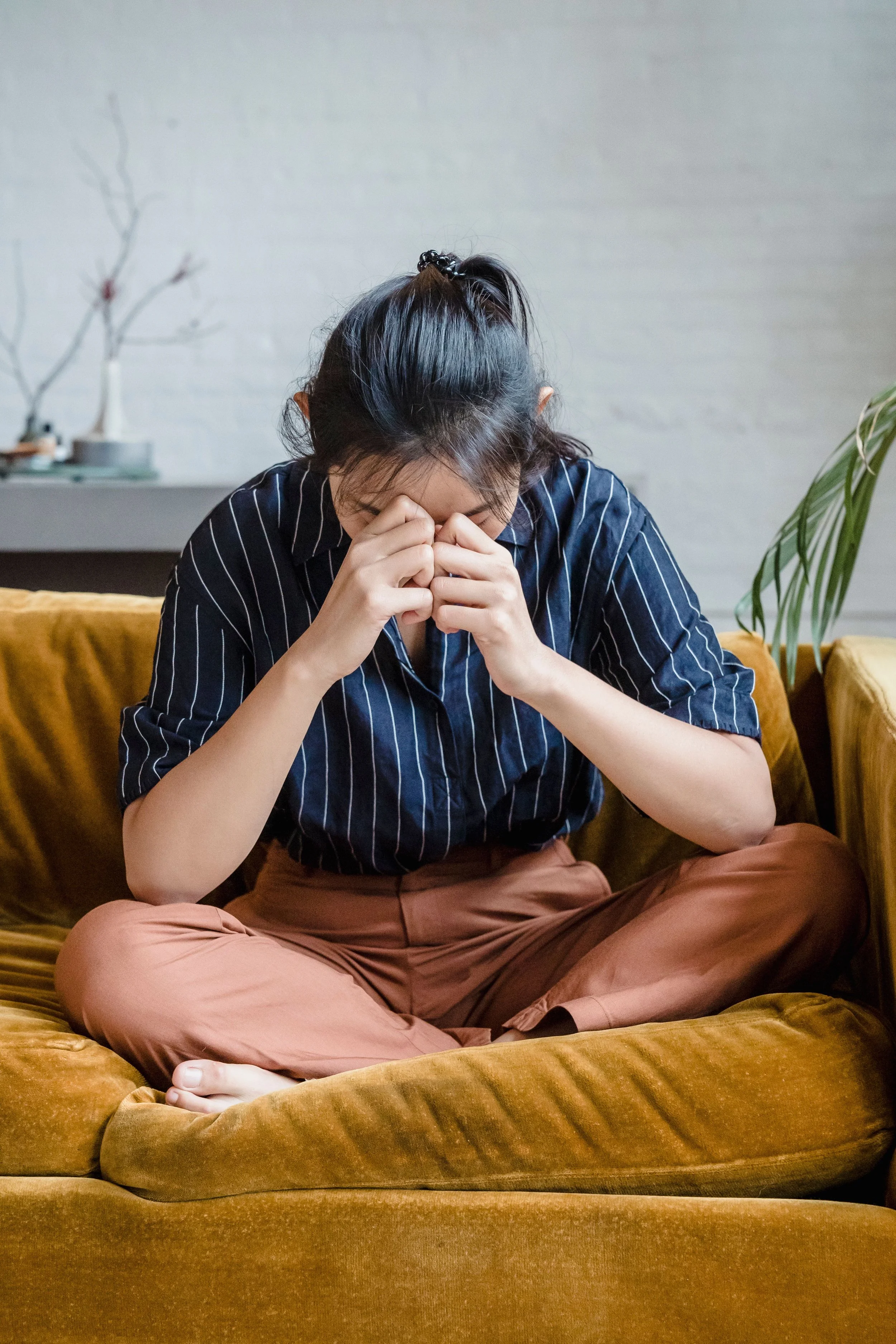Woman reflecting on enmeshment and identity loss during codependency therapy at Sunshine City Counseling