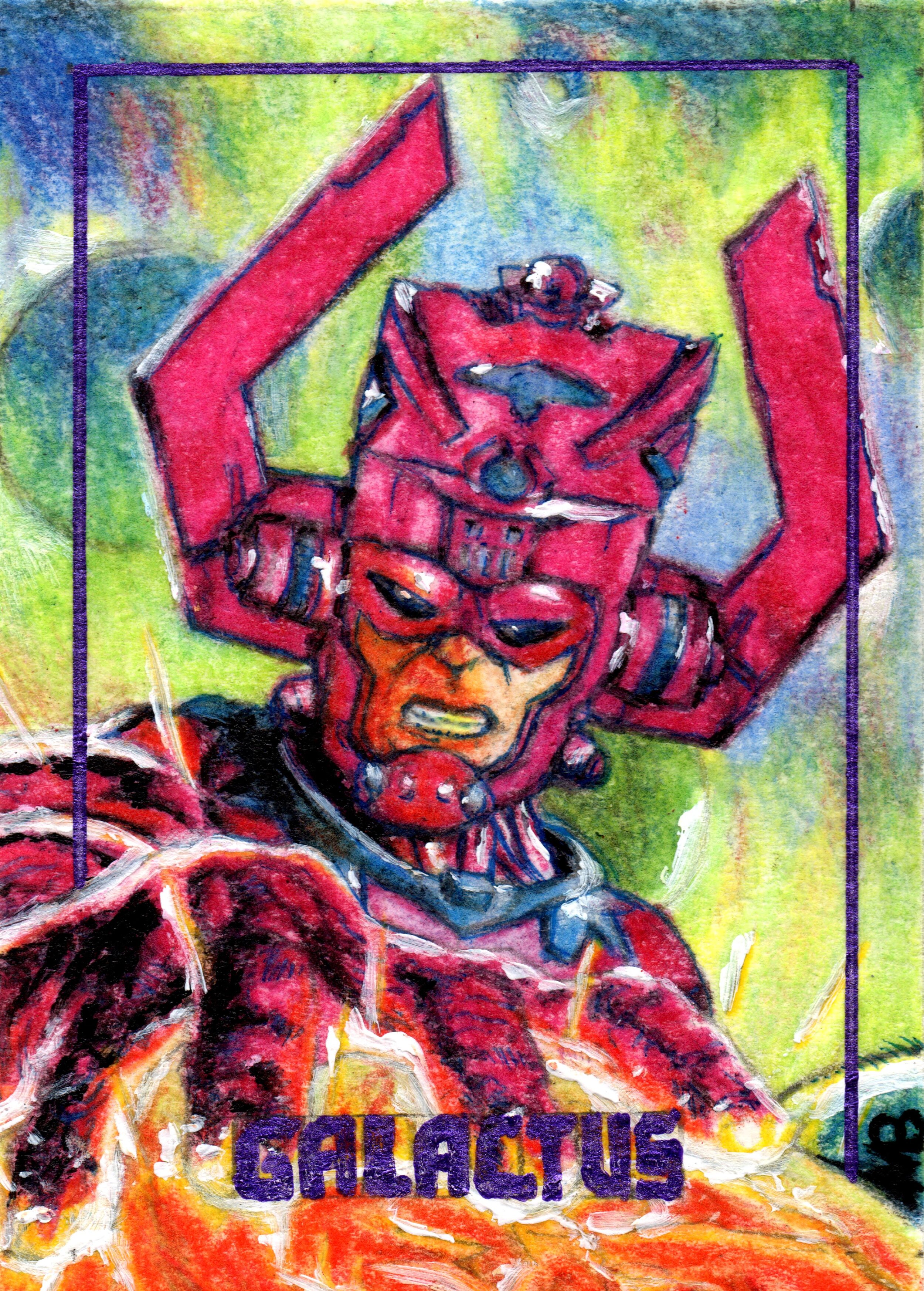 Galactus, Art Card - Polychromos Pencils, Ink, Acrylic Paint