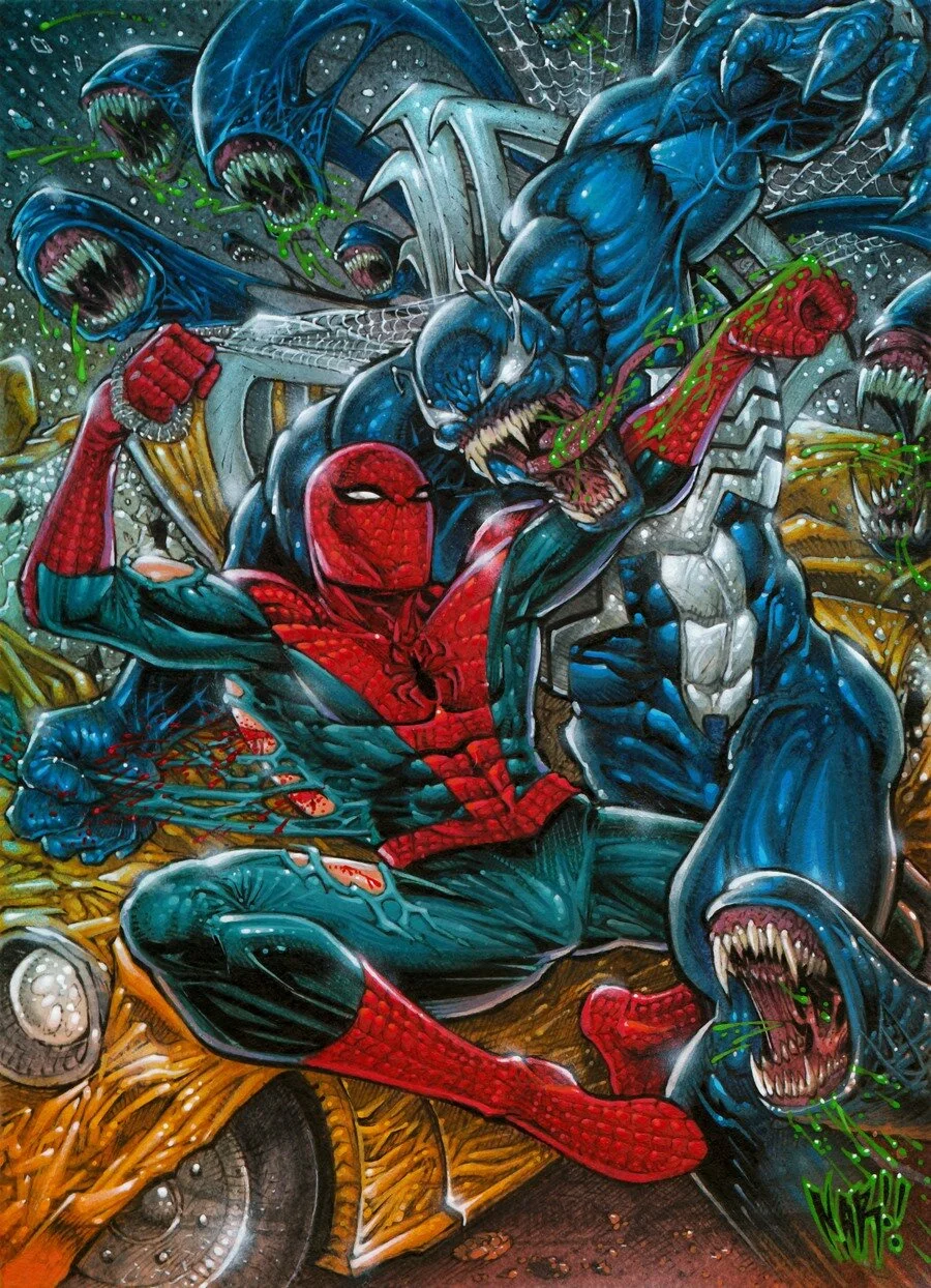 Spider- Man vs Venom by Julio Nar