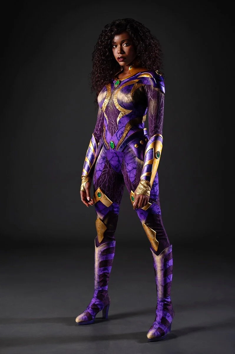 Anna Diop as Starfire, costume designer Laura Jean Shannon