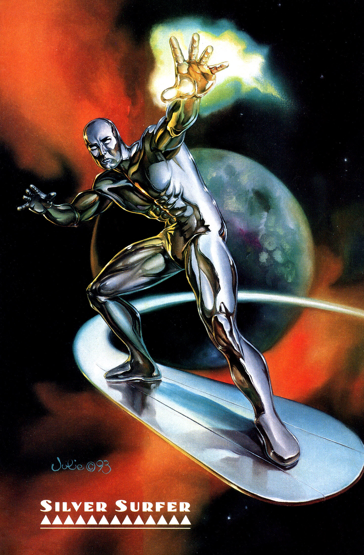 Silver Surfer from 1993 Marvel Masterpieces by artist Julie Bell