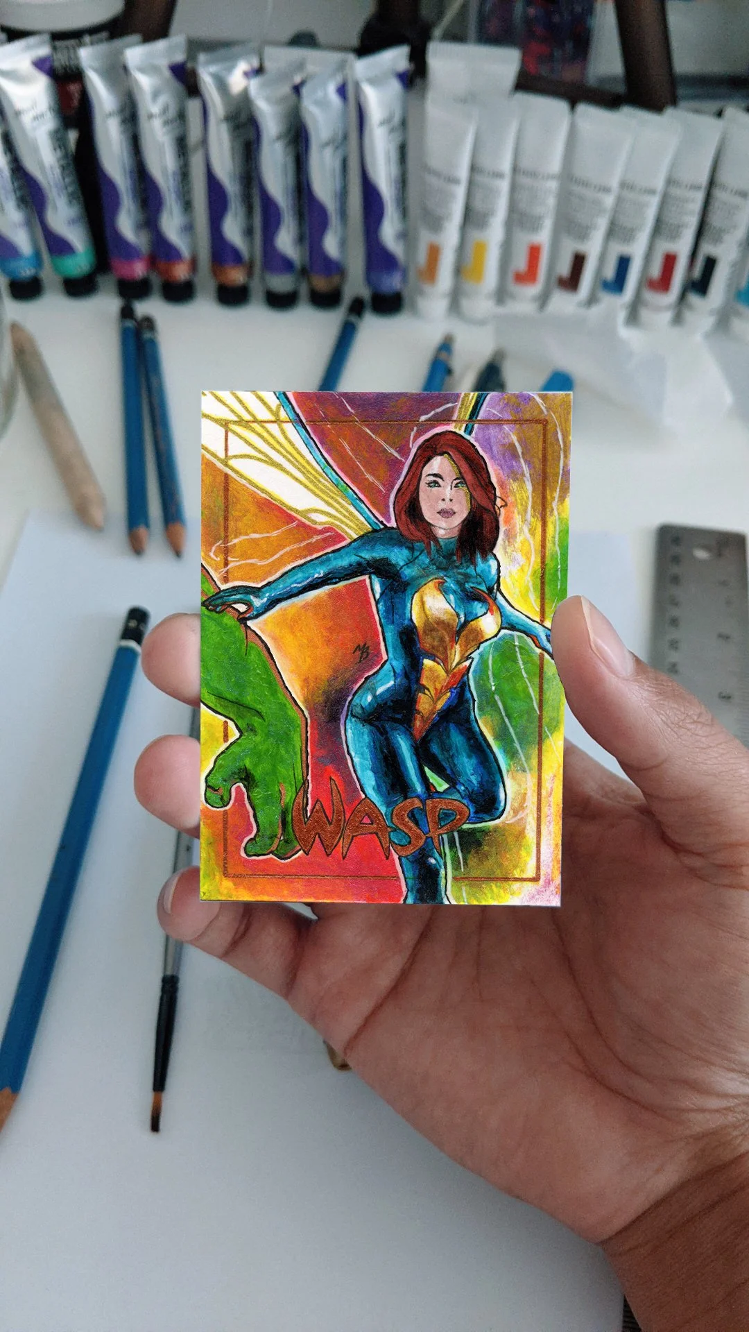 Wasp by Mark Bartle Painted Art Card Story.jpg