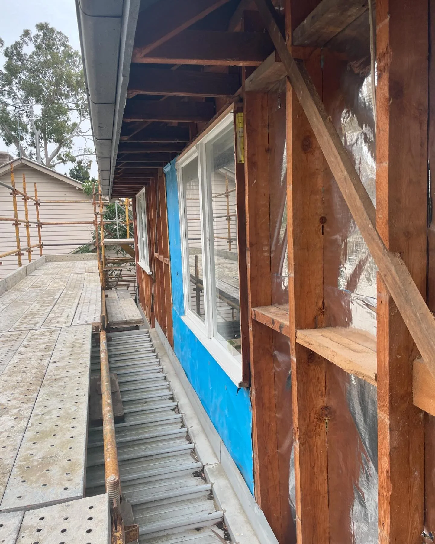 Picking up a different set of tools this week. We stripped back the existing asbestos cladding and are now tightly insulating and wrapping to give these old bones a new jumper. It&rsquo;s a great opportunity to insulate the walls, tightly seal around