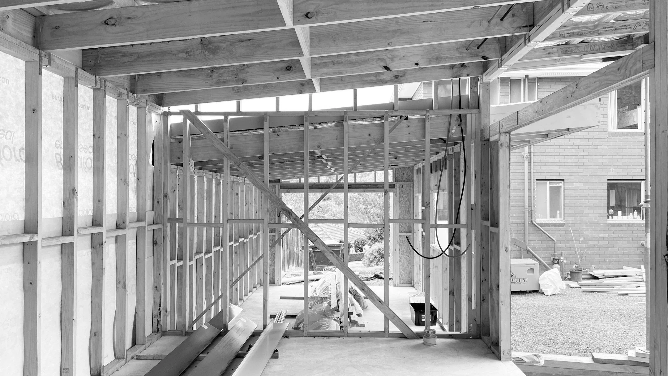 Framed views starting to appear at our little backyard studio with attached garage project in Greensborough/Wurundjeri 
Woi-wurrung land. The client is managing the owner builder complexities very seamlessly. 
.
.
.
.
.
.
#builderowner 
#suburbanarch