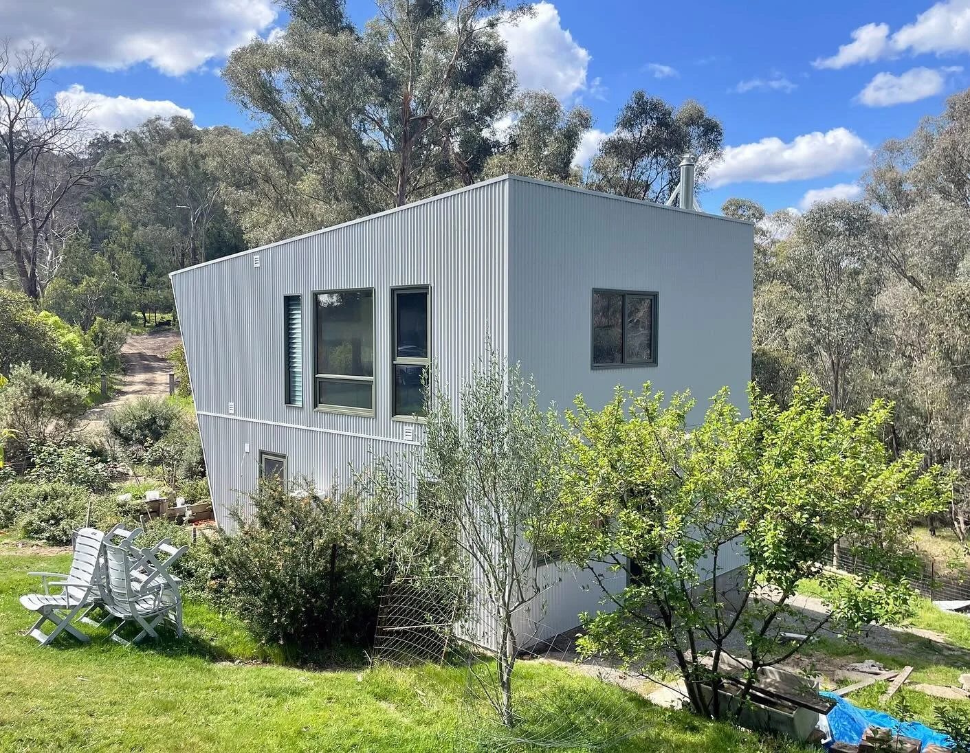 The Tardis House - a few recent shots from site. Getting very close now!
Builder: Somerset Construction
Location: St Andrews, Vic/Dhauward Country 
.
.
.
.
.
#bushfireresistantarchitecture 
#regionalarchitecture 
#lysaghtcladding 
#livinginthebush