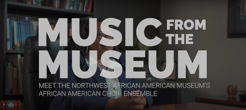 Book cover titled "Music from the Museum" with subtitle about the Northwest African American Museum's African American choir ensemble.