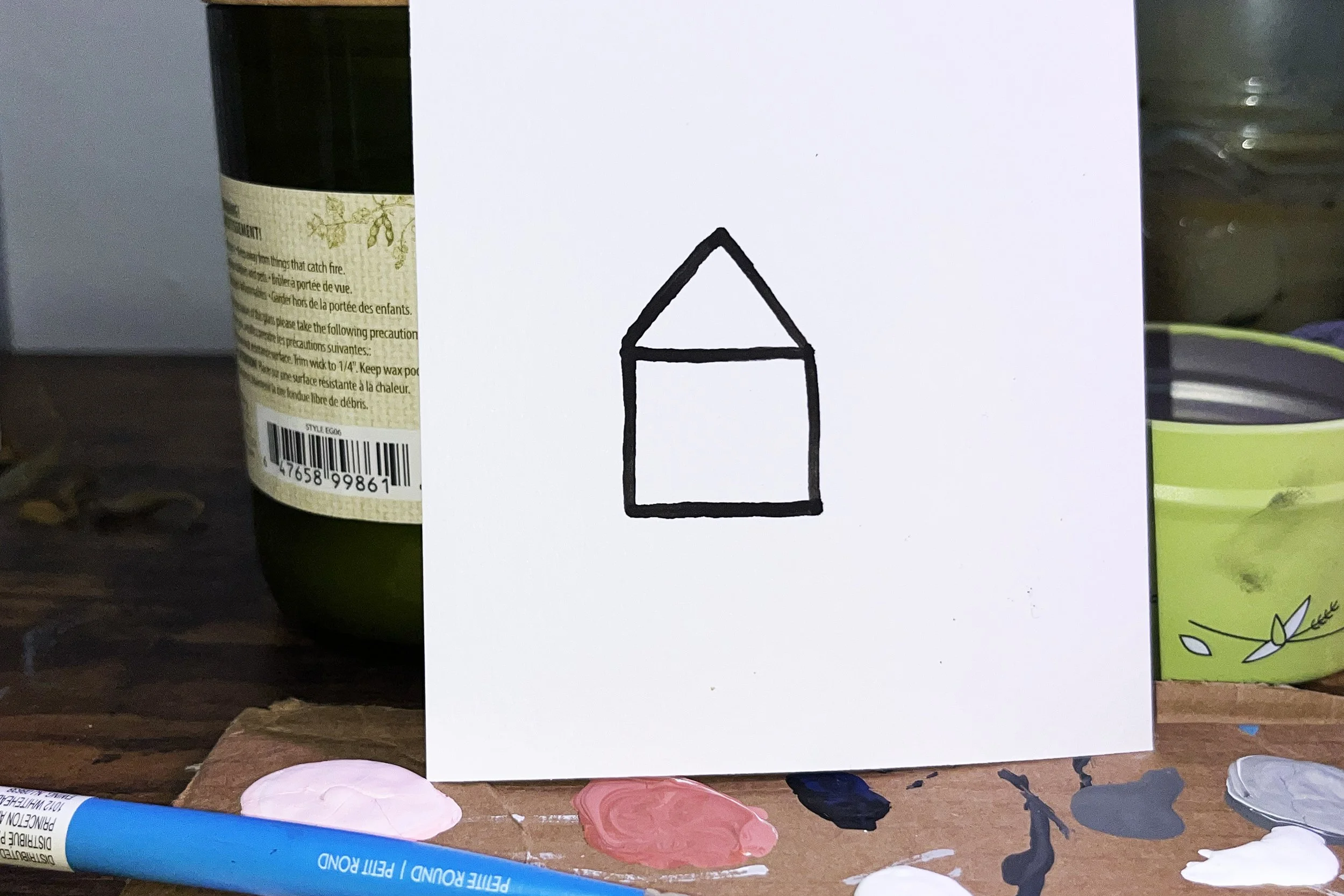 Using acrylic paint and Photoshop to create Homestead’s logo
