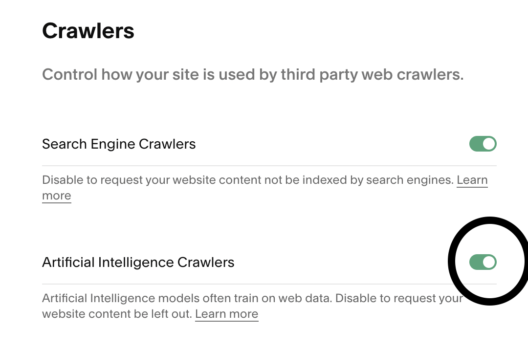 Artists: Squarespace has a tool to block AI web crawlers
