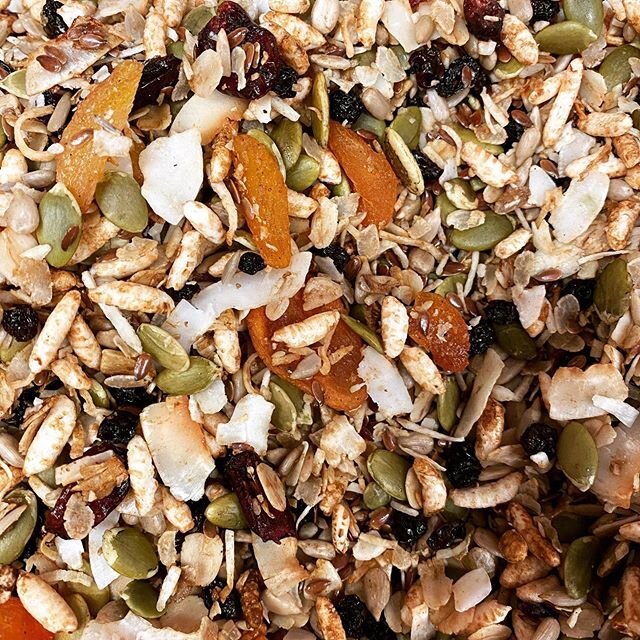 Nut free granola, toasted in our 100 year old wood fired oven.