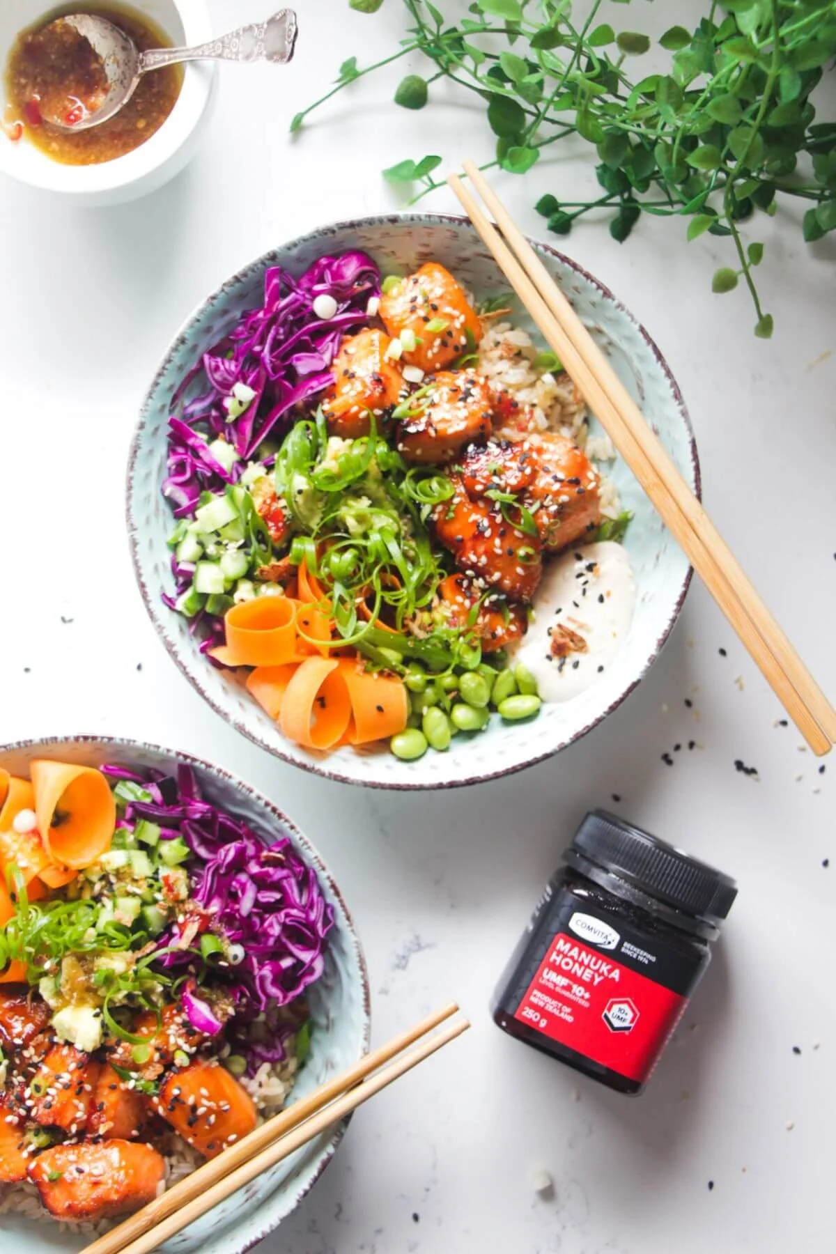 Baked Salmon Poke Bowls