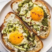 Pesto Fried Eggs