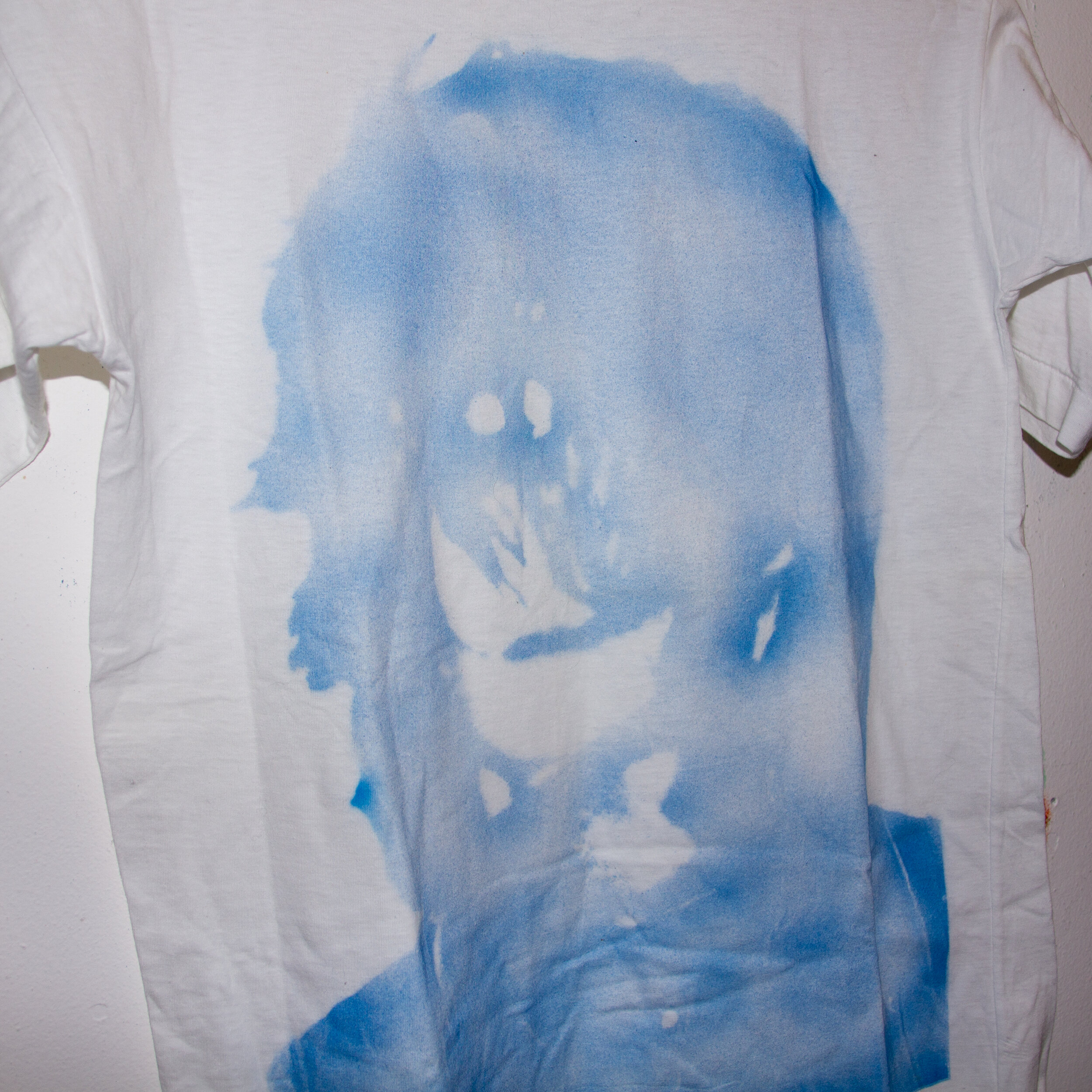 White T-Shirt Blue Print Flat Pack